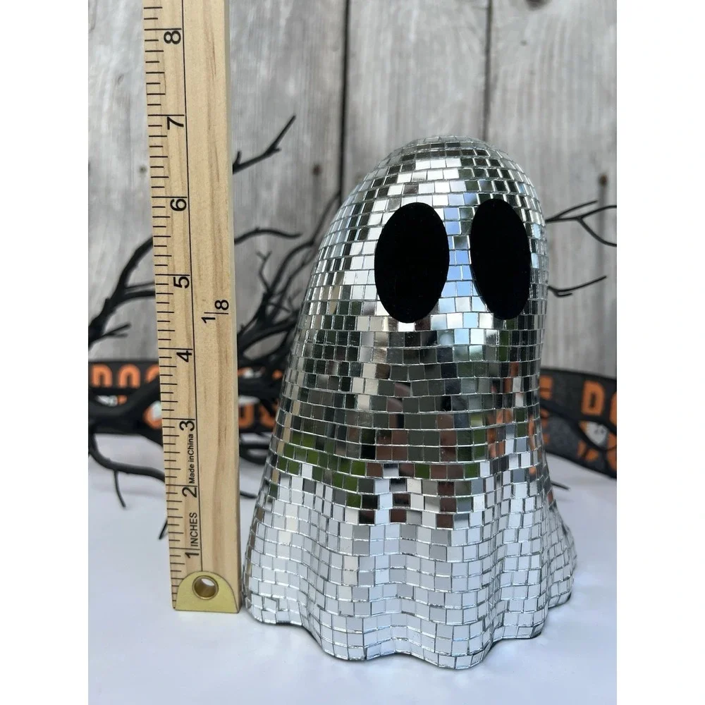 Halloween Disco Mirror Ghoul GHOST Cute Decor Silver 7 in New